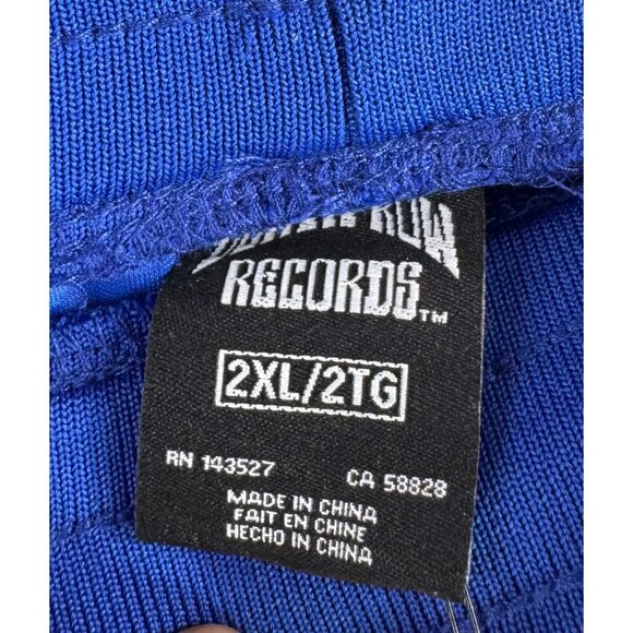 Death Row Records Logo Sweatpants Blue Velour 2XL street wear baggy - Picture 5 of 10